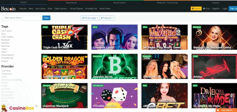 betcoin casino games