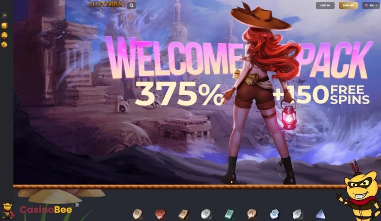 screenshot of Sloterra Casino homepage